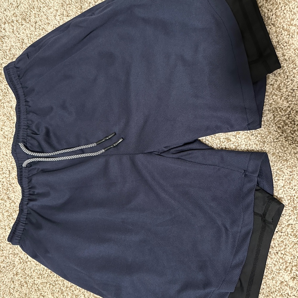 Men's Navy Blue Athletic Shorts with Liner